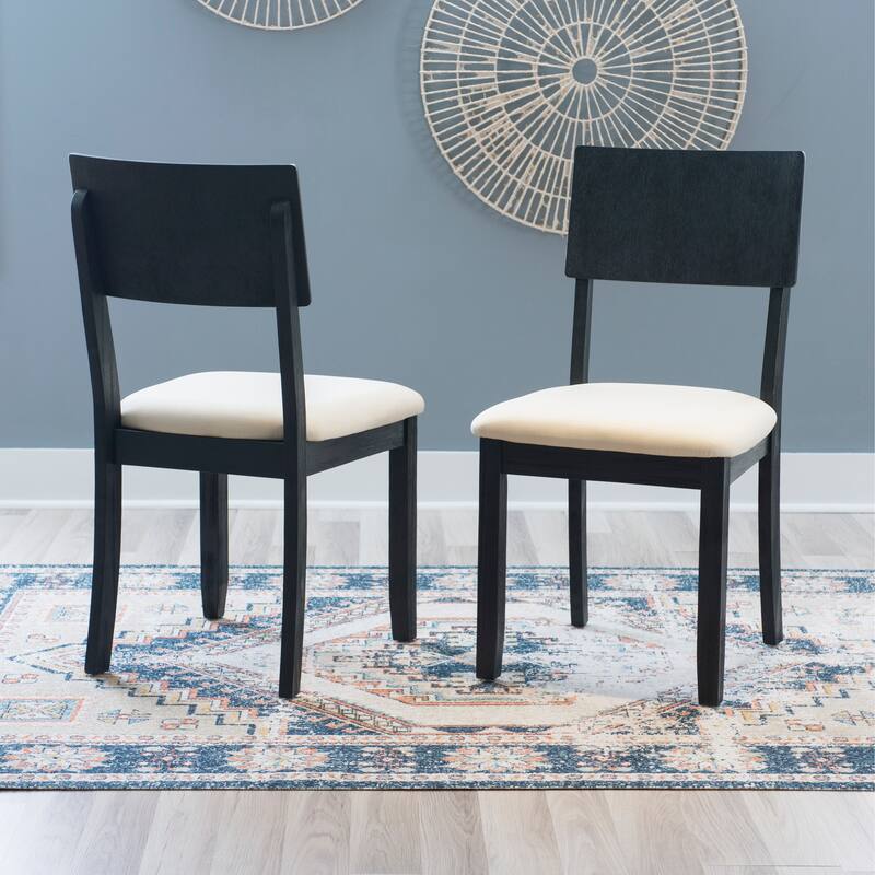 Jepson Boho Dining Side Chair (Set Of 2) - Dark Charcoal/Beige
