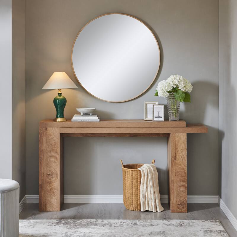 Modern Entryway Table, Wood Sofa Table Behind The Couch, Narrow Table