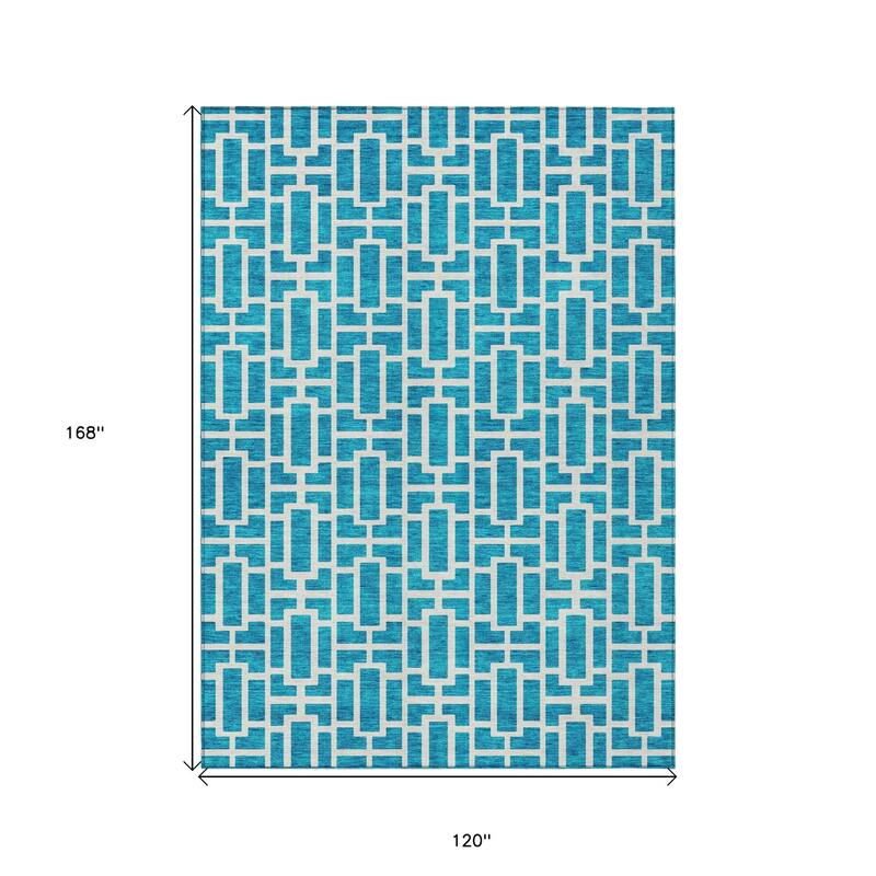 HomeRoots Geometric Transitional Rectangle Outdoor Rug
