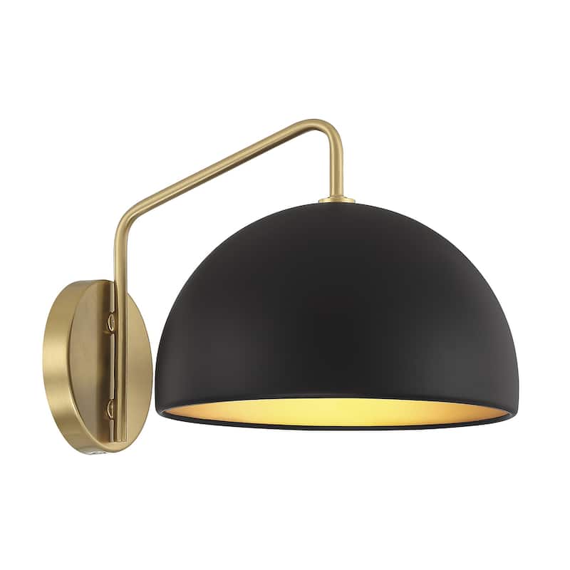 Bellevue SH54383 9" Tall Wall Sconce with a black dome shade