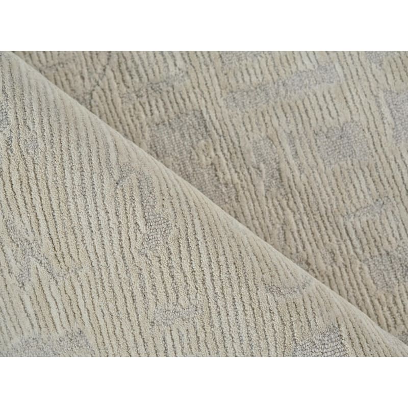 Exquisite Rugs Aspen Handmade Hand-tufted New Zealand Wool on Canvas Silver/Ivory Area Rug