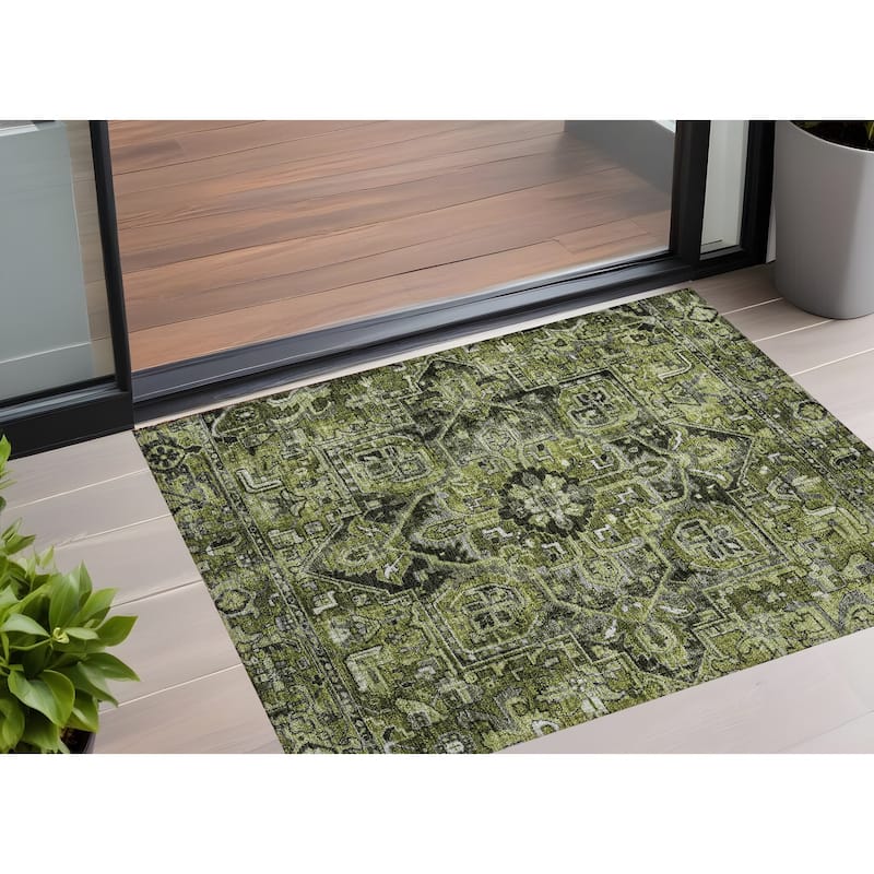 Maso Oriental Weather Resistant Timeless Grace Outdoor Rug - 3' x 5' - Multi