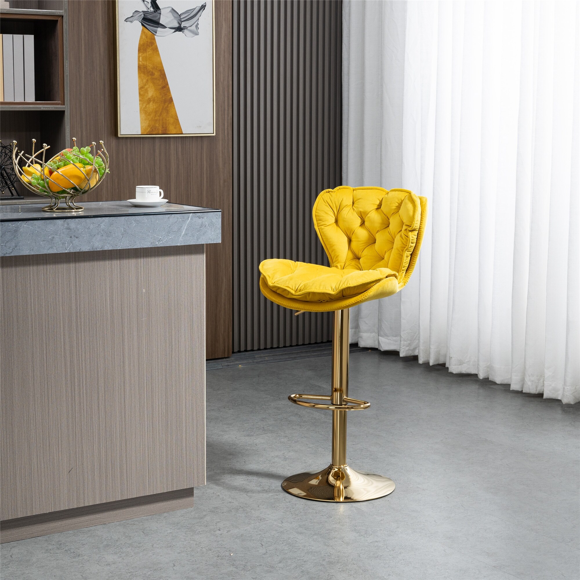 Mustard swivel bar stools deals