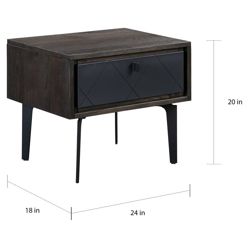 Cross Dark Gray Solid Oak King or Queen 3pc or 4pc Bedroom Set