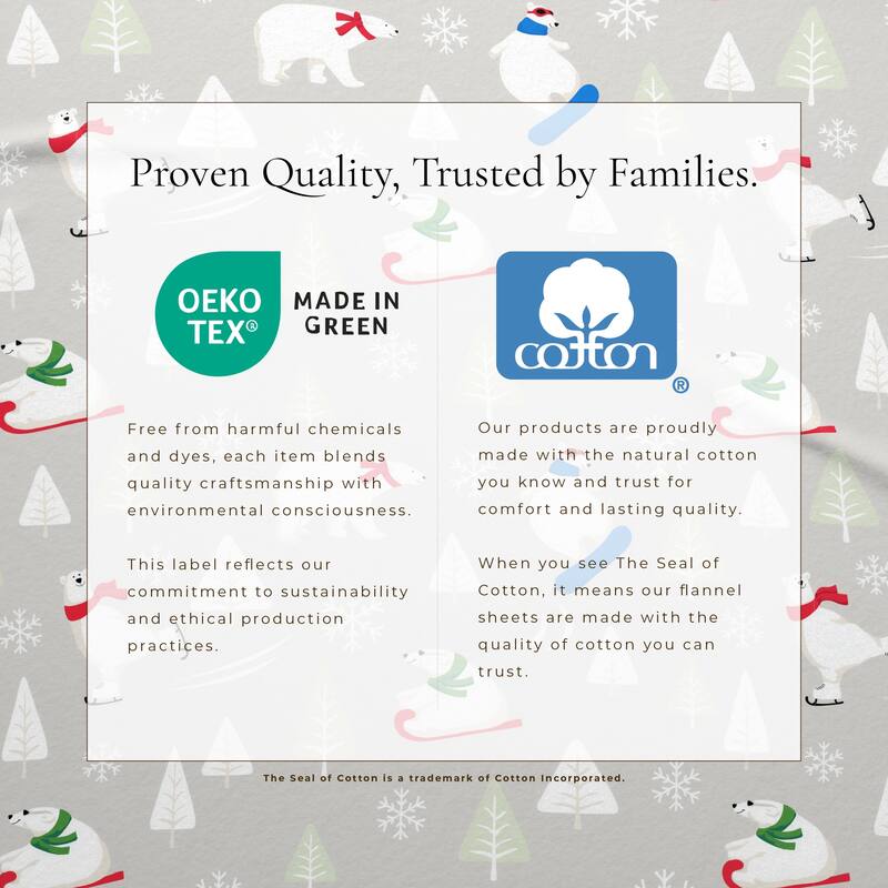 Linery & Co. Ultra-Soft Turkish Cotton Flannel Christmas Print Sheet Set