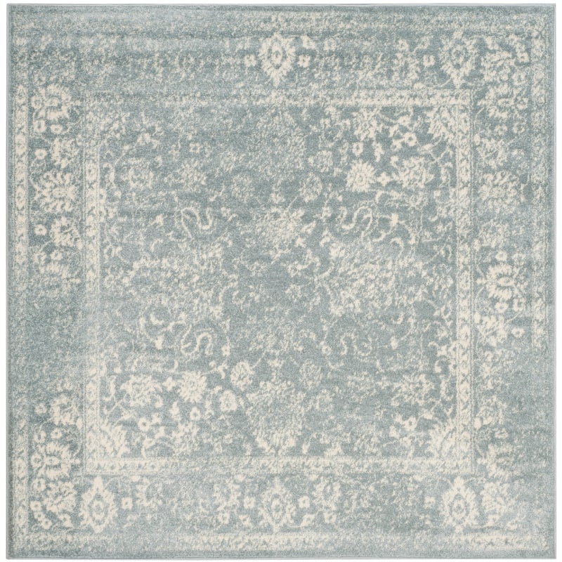 SAFAVIEH Adirondack Dakota Rustic Shabby Chic Distressed Rug - 6' x 6' Square - Slate/Ivory
