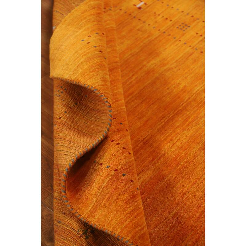 Hand Knotted Oriental 100% Wool Carpet Tribal Tribal Oranges & Rust Gabbeh Area Rug - 7' 6'' X 5' 1''