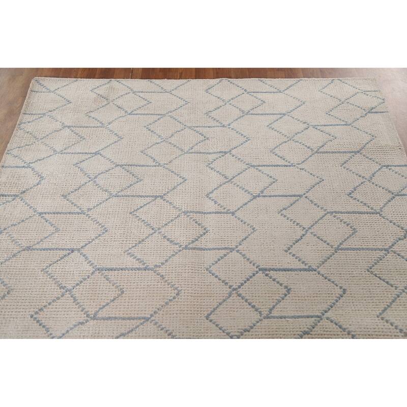 Moroccan Oriental Area Rug Handmade Trellis Wool Carpet - 5'1"x 7'11"