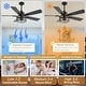 preview thumbnail 19 of 38, Cusp Barn 52/60/72 Inch Farmhouse Caged Ceiling Fan with Lights and Remote, Industiral 6 Speeds Chandelier Ceiling Fan