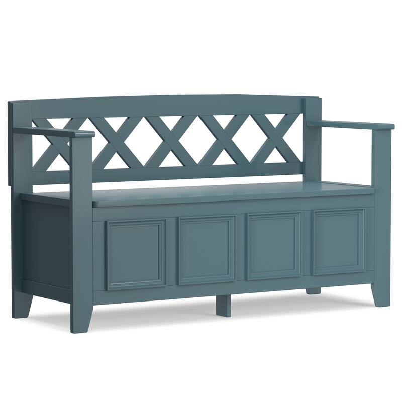 WYNDENHALL Halifax 48 inch Wide Solid Wood Transitional Entryway Bench - 48 Inches wide