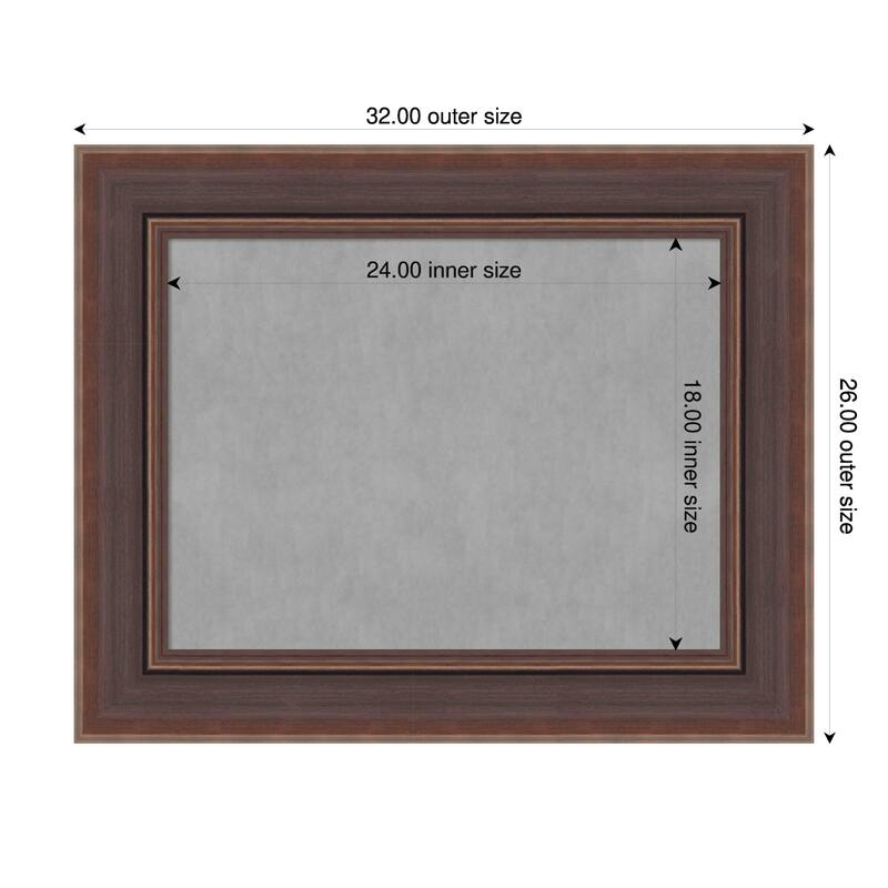 Amanti Art Moab Brown Bronze Framed Magnetic Board - 32 x 26 in