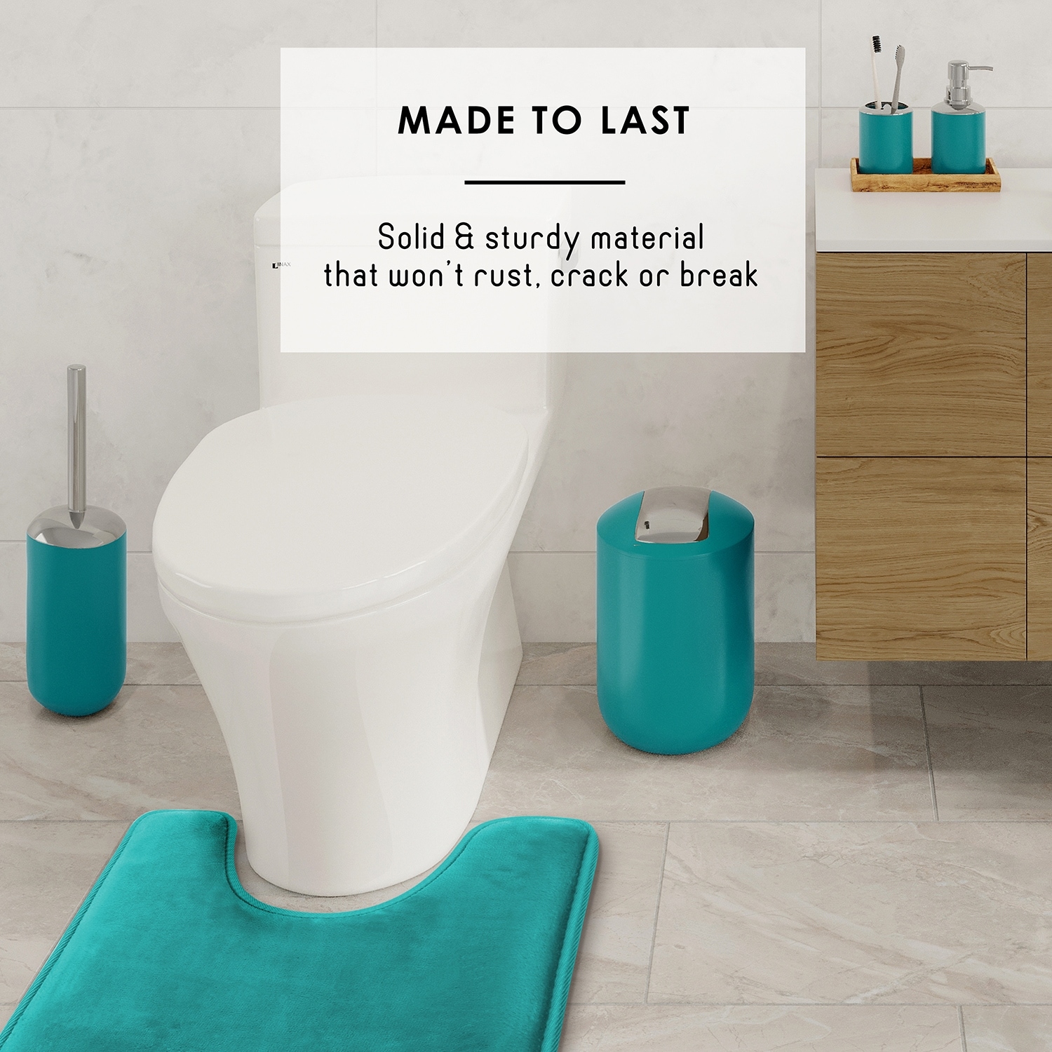 Clara Clark 20-Piece Complete Bathroom Accessories Set with Shower Curtain-image