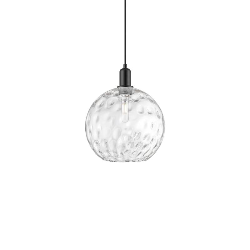 Innovations Lighting 716-1P-15-12 Athens Water Glass Pendant Athens - Matte Black / Clear Water Glass