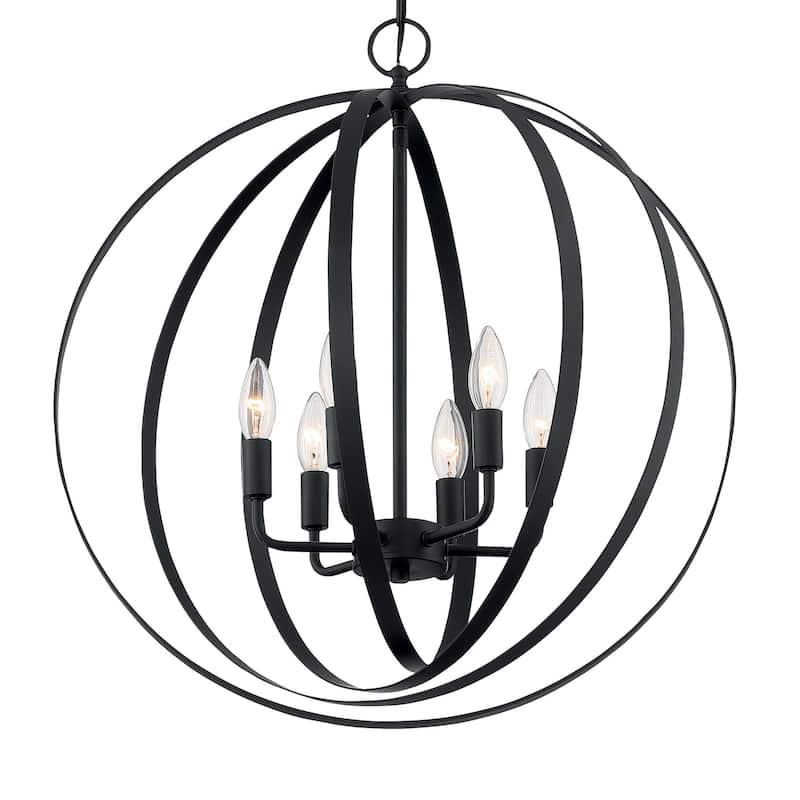 Nuvo Lighting Pendleton 6 Light 22" Wide Taper Candle Chandelier - Matte Black