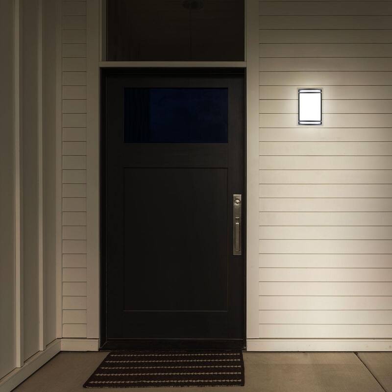 Luxrite 10 in. Black Outdoor LED Wall Sconce Light Fixture 5CCT 2700K-5000K 15W Half Cylinder ETL IP54 Waterproof