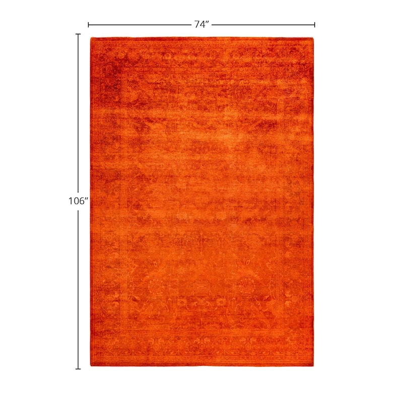 Contemporary Overdyed Wool Hand Knotted Area Rug - 6' 2" x 8' 10"