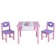 preview thumbnail 1 of 8, Costway Kids Art Table and 2 Chairs Set with Paper Roll Rack & 2 Pink
