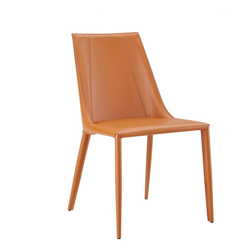 Sleek All Black Faux Leather Dining or Side Chair