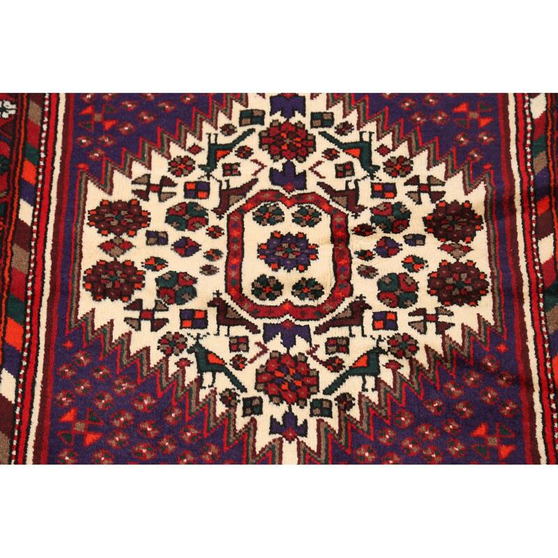 Geometric Hamedan Persian Traditional Area Rug Wool Hand-knotted - 3'2" x 5'8"