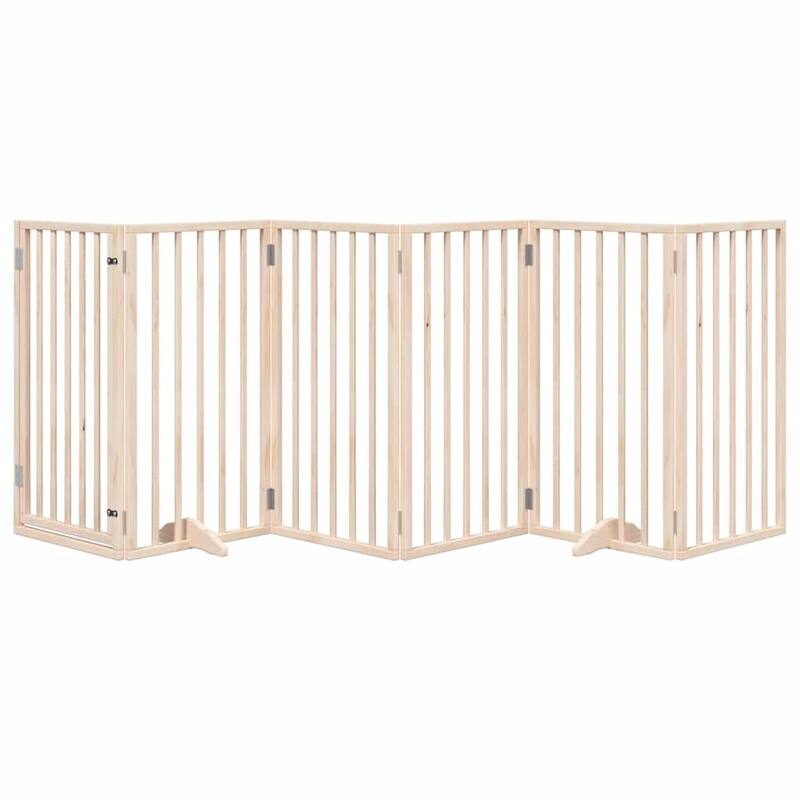 vidaXL Dog Gate Foldable Poplar Wood