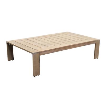 Neji 51 Inch Coffee Table, Natural Brown Acacia Wood Frame, Plank Surface