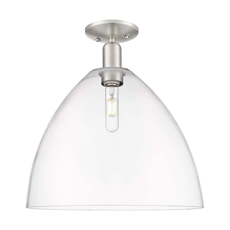 Innovations Lighting 716-1C-19-16 Bristol Semi-Flush Bristol 16" Wide - Brushed Satin Nickel / Clear