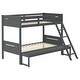 preview thumbnail 40 of 72, Littleton Transitional Wood Bunk Bed with Slatted Mattress Twin Over Full - Grey