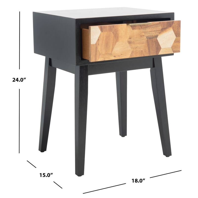 SAFAVIEH Khulud 1-Drawer Nightstand Accent Table - 18" W x 15" L x 24" H