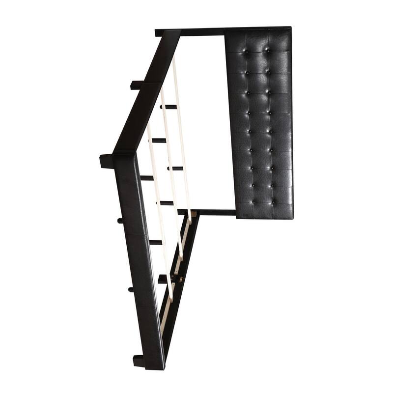 Button Tufted Full Panel Bed - 78" - Black