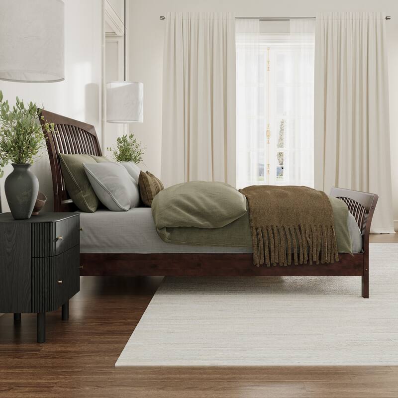 AFI Orleans Solid Wood Low Profile Platform Bed with Matching Footboard