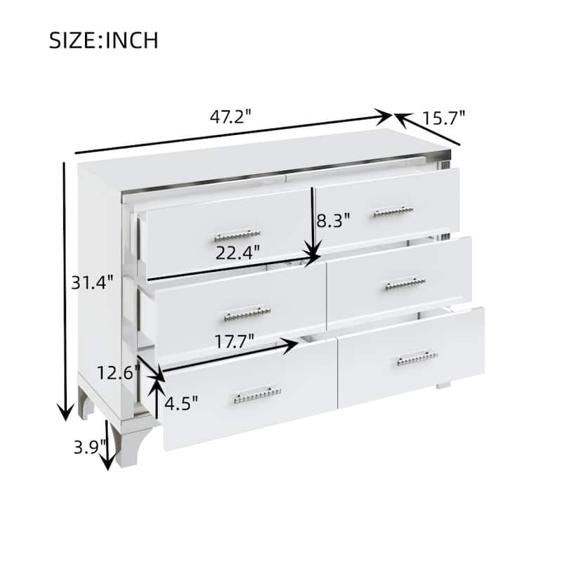 Elegant 3-Piece Mirror Decoration Bedroom Set with Dresser and 2 Nightstands