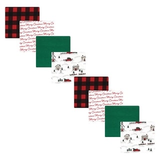 Hudson Baby Cotton Flannel Receiving Blankets Bundle Set, Christmas Scene, One Size - Christmas Scene - One Size