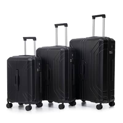 3 PCS in ABS Spinner Wheel Carry on Suitcase Luggage, TSA Combination Lock