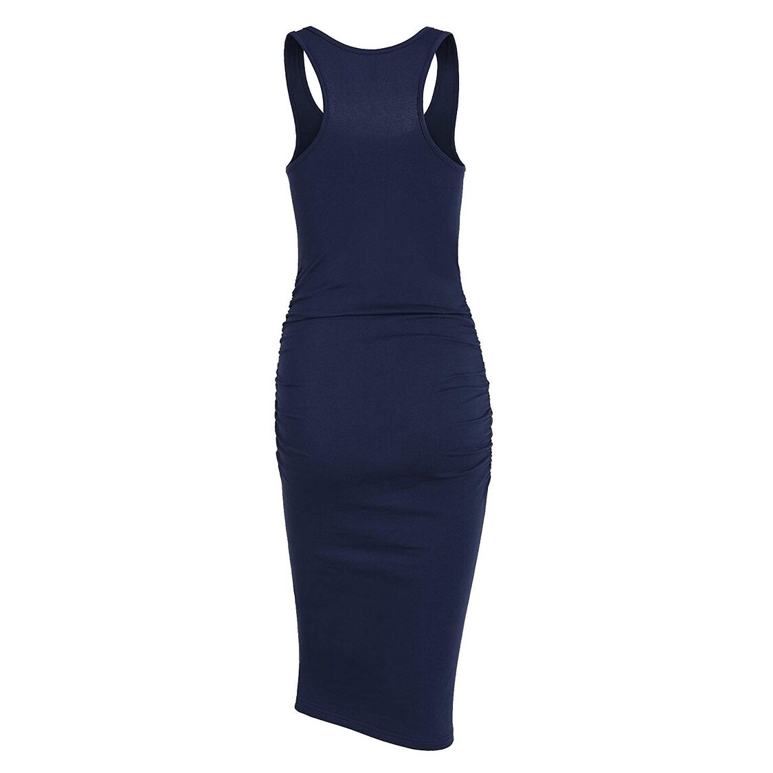 navy blue ruched dress
