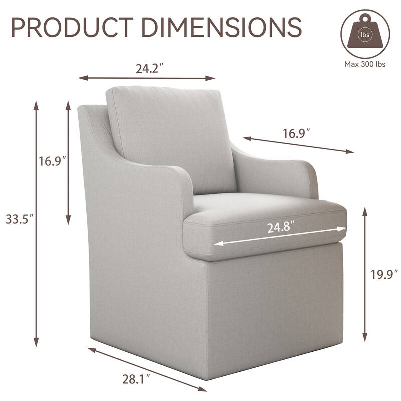 Upholstered Dining Chairs, Modern Kitchen Chairs Dinner Chairs with 4 Casters