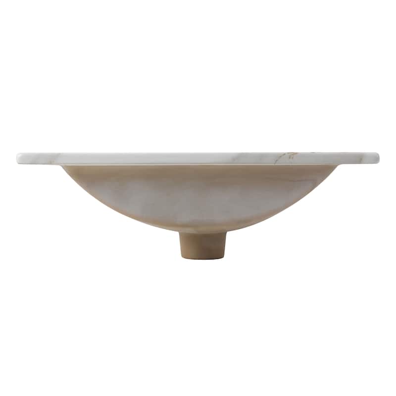 Aubert 3-Hole Classic Contemporary Rectangular Ceramic Single Sink Basin Vanity Top, by JONATHAN Y