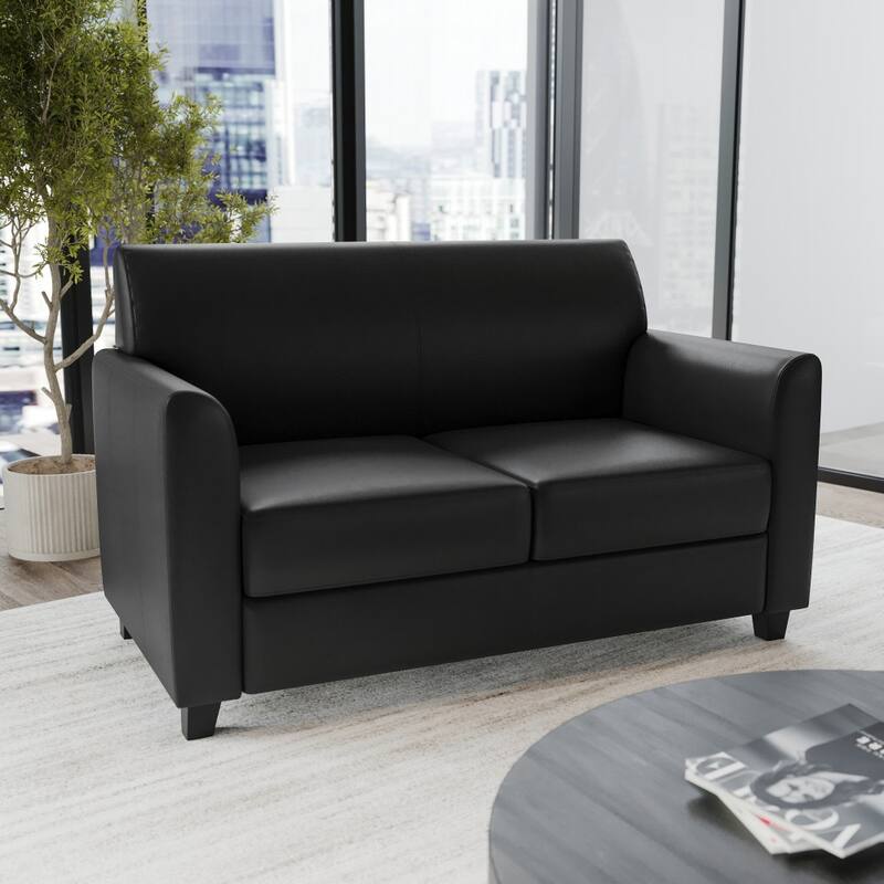 LeatherSoft Loveseat with Clean Line Stitched Frame