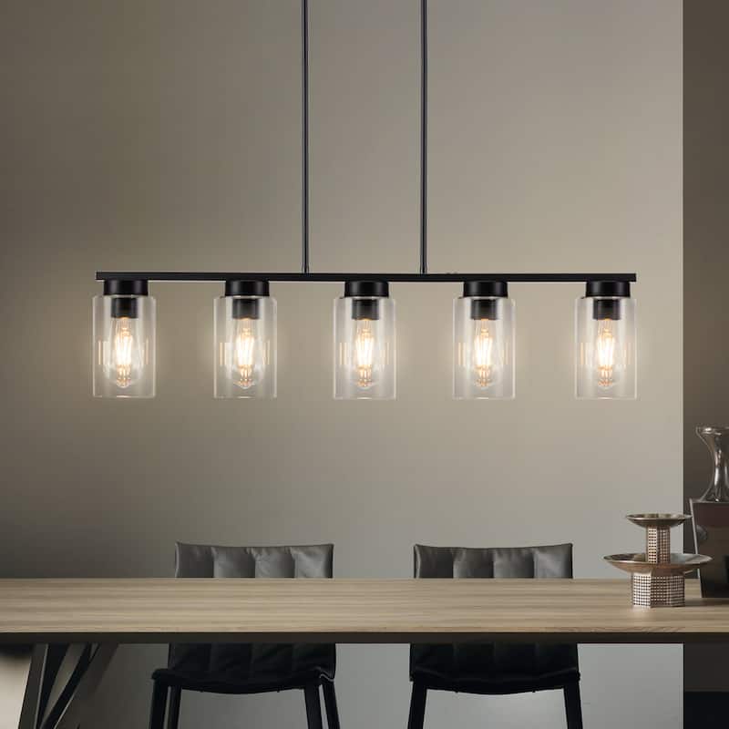 5-Light Linear Chandelier Kitchen Island Lighting Dining Room Light