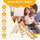 preview thumbnail 10 of 9, 2-in-1 Wooden Triangle Climber Set with Gradient Adjustable Slide - 34 x 18.8 x 28.9 inch (L x W x H)