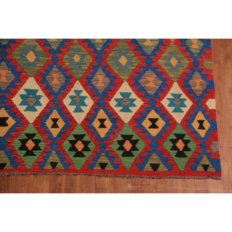 Palace Size Kilim Oriental Large Rug Hand-Woven Wool Carpet - 9'11"x 16'6"