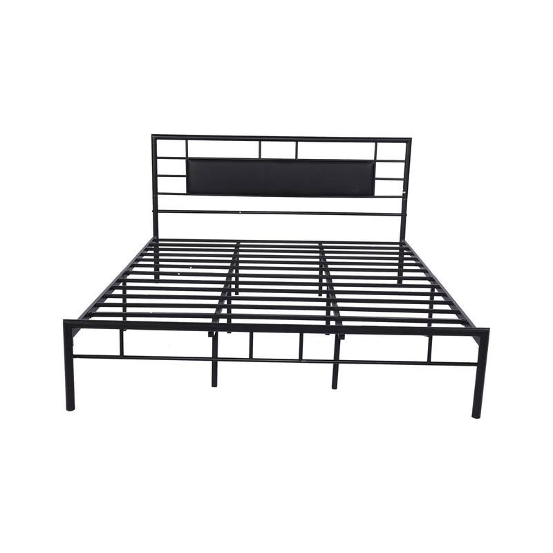 Goutwel Metal Platform Bed Frame with Headboard and Footboard