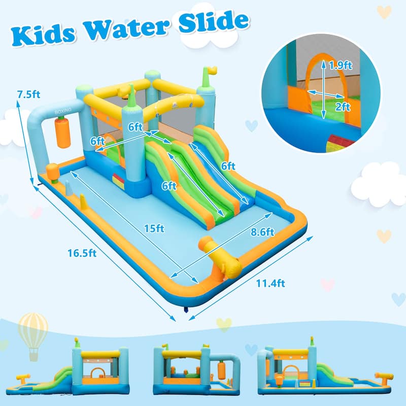 Costway Inflatable Water Slide Giant Kids Bounce House Park Splash - as pic shows - See Details