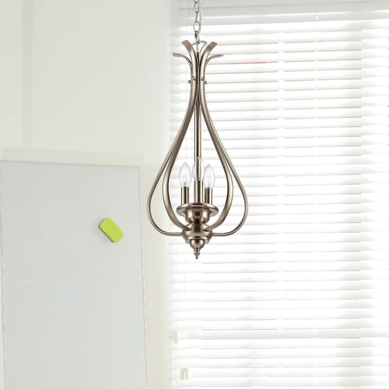 3-Light Dimmable Geometric Teardrop Pendant Chandelier