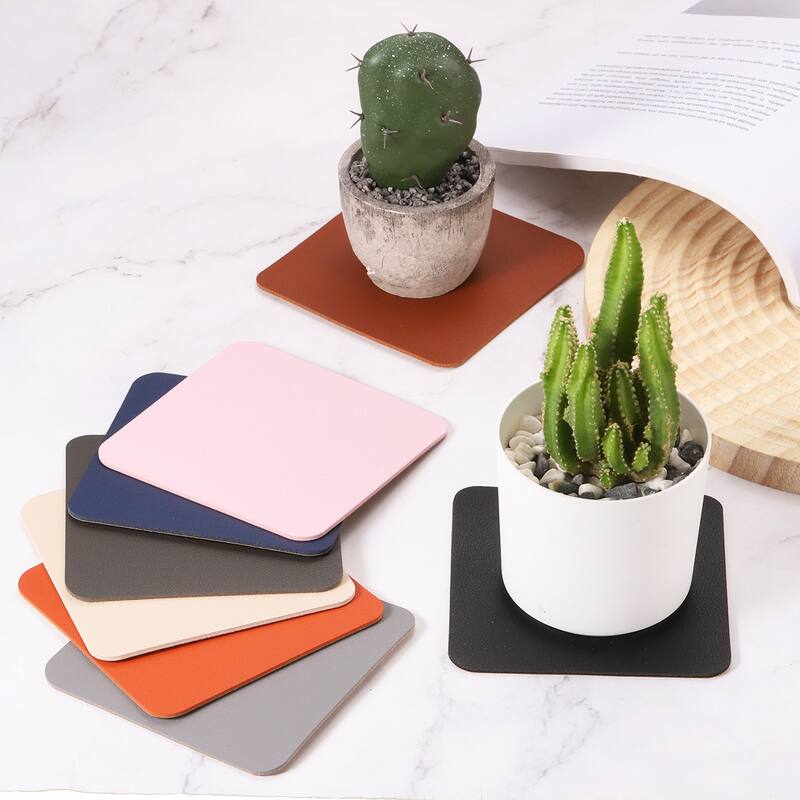 10pcs Cork Plant Coasters, 4 Inch Square Cork Plant Mats