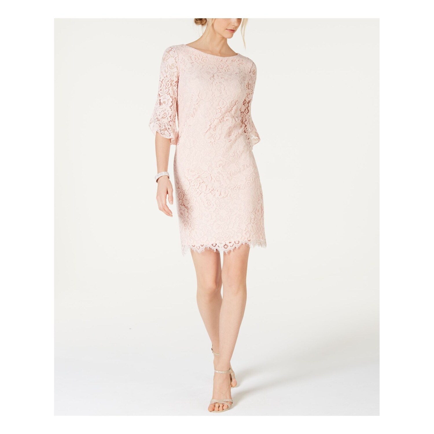 light pink sheath dress with sleeves