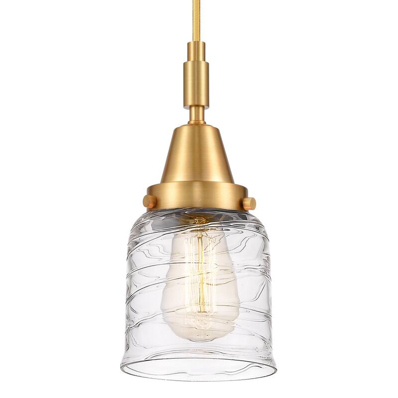 Innovations Lighting 447-1P-G513 Bell 5" Wide Mini Pendant with Clear - Satin Gold