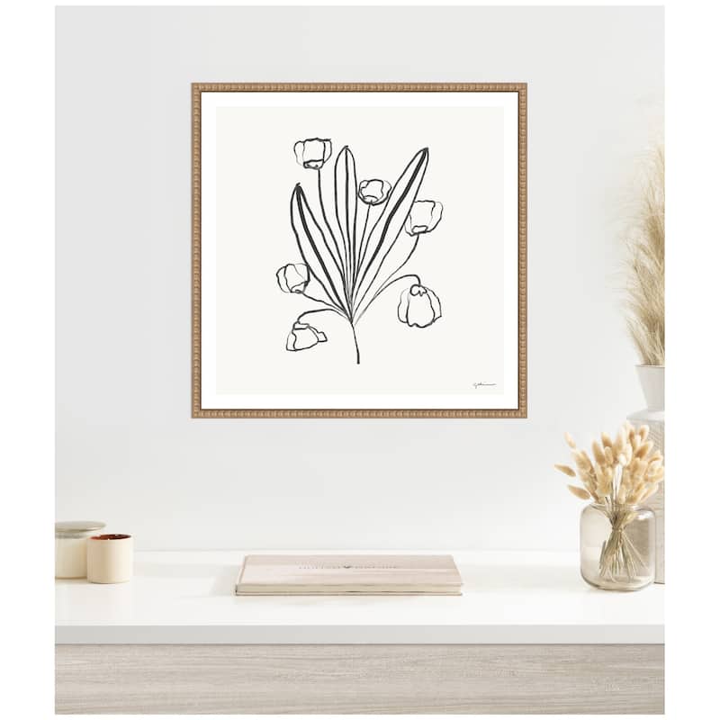 Kate and Laurel Floral Bouquet by Gabrielly Guedes Framed Canvas Wall Art Print