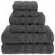 preview thumbnail 16 of 19, American Soft Linen Luxury 6 Piece Towel Set, 2 Bath Towels 2 Hand Towels 2 Washcloths, 100% Cotton Turkish Towels for Bathroom Dark Gray