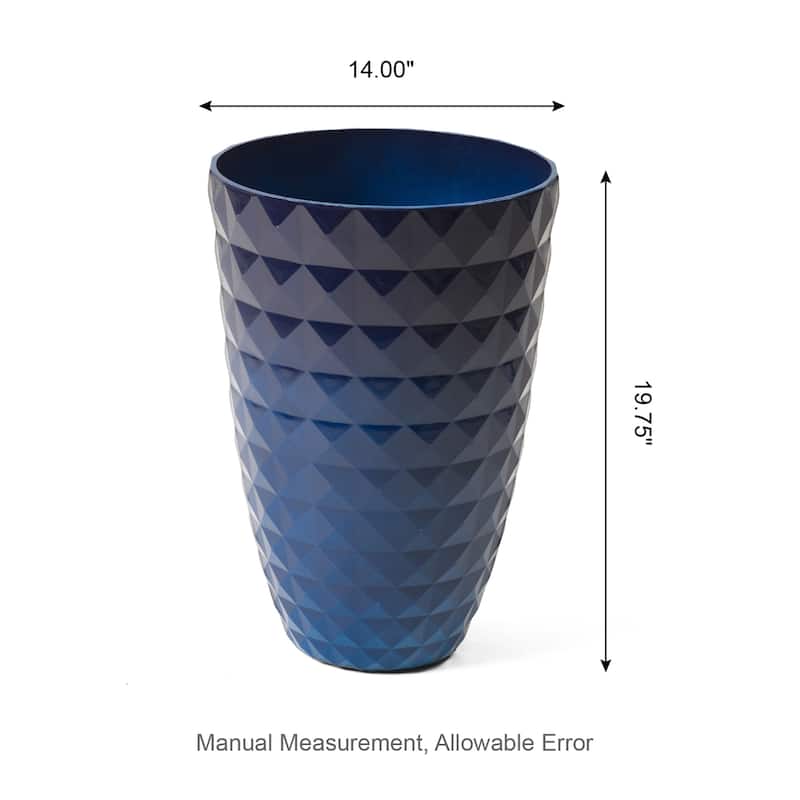 Glitzhome Oversized Eco-Friendly PE Tall Planter Porch Flowerpot (Set of 2)