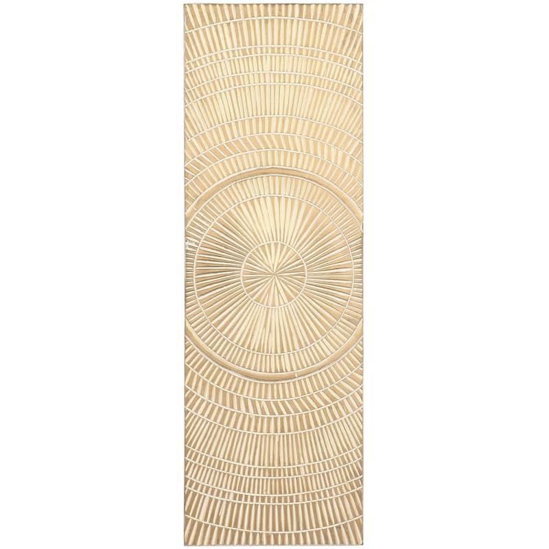 Wood Geometric Handmade Intricately Carved Radial Home Wall Decor - Gold - Roche River Decor